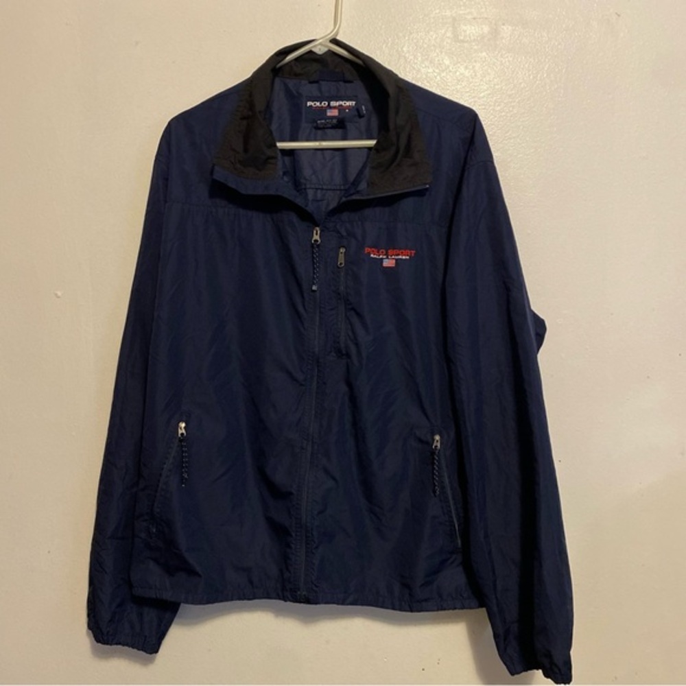 Polo by Ralph Lauren Blue Windbreaker Lightweight Jacket Mens Size XL